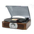 3 Speed Stereo Turntable w/AM/FM Stereo Radio & Built-In Speakers